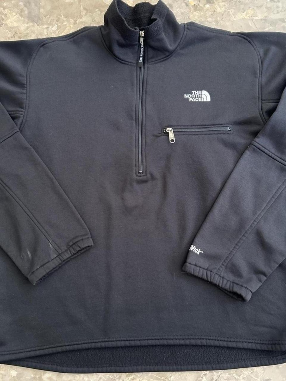 Vintage 1990s The North Face UltraWick Black Half Zip Fleece Pullover XL USA